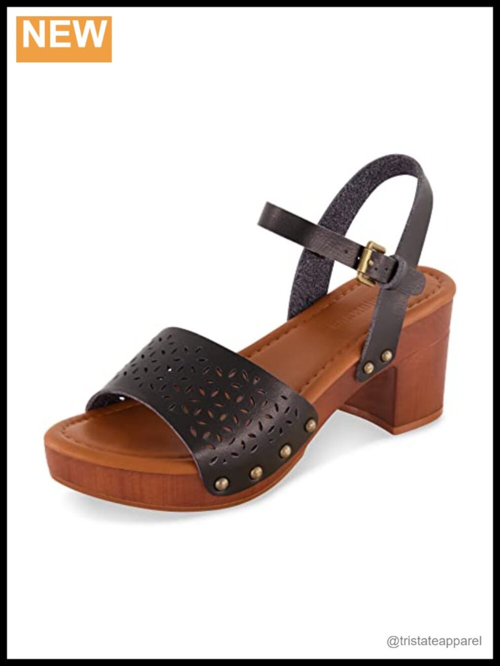 CUSHIONAIRE Shea Faux Leather Wedge Sandal Ankle Strap 3 Inch Heel